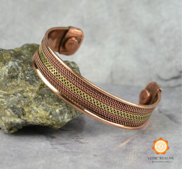 Metallic Adjustable Free Size Copper Kada Bracelet Design